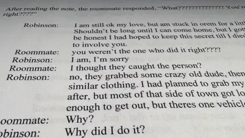 Exclusive Text Exchange Involving Charlie Kirk Suspect and Roommate